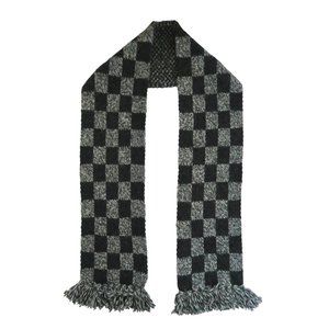 A.P.C. wool check fringed scarf apc